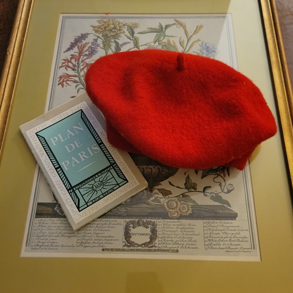 Vintage Red Wool Beret - Picture 4 of 4